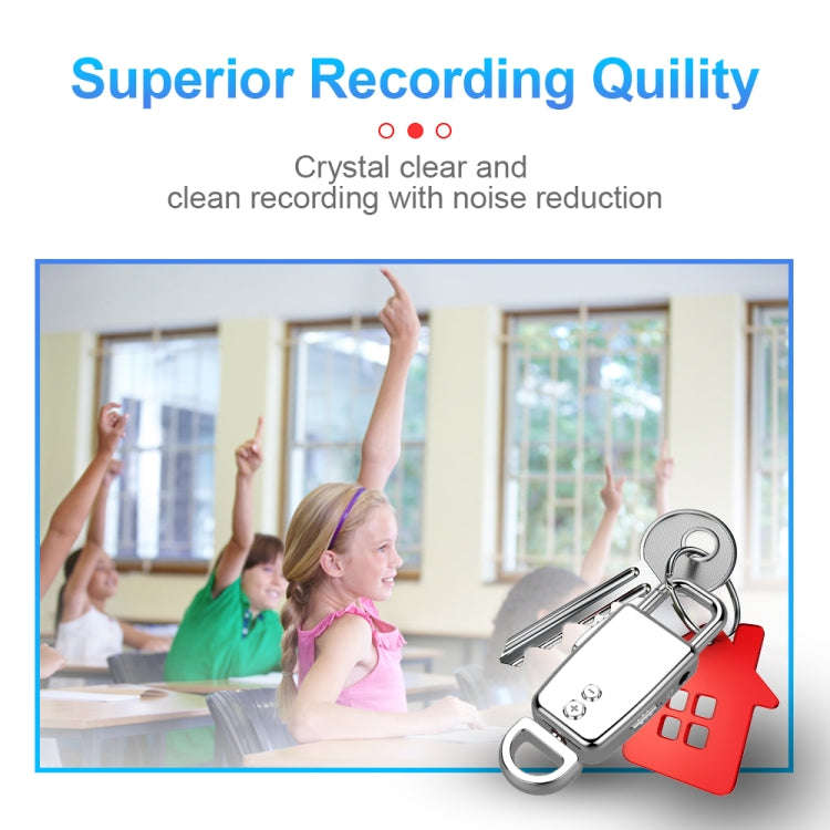 JNN S20 Zinc Alloy Keychain Voice Recorder, Memory:32GB(Silver)