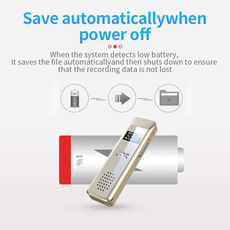 JNN Q7 Mini Portable Voice Recorder with OLED Screen, Memory:8GB(Gold)