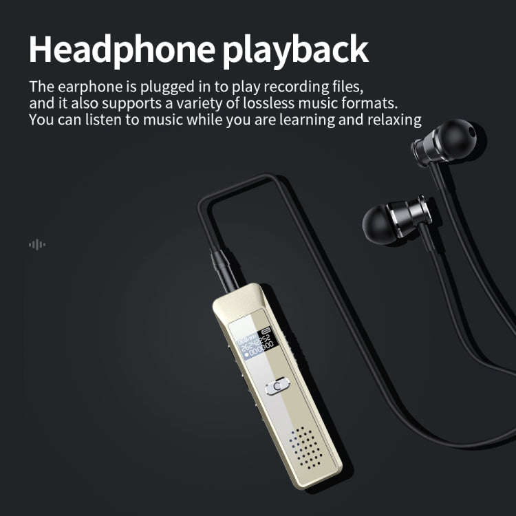 JNN Q7 Mini Portable Voice Recorder with OLED Screen, Memory:8GB(Gold)