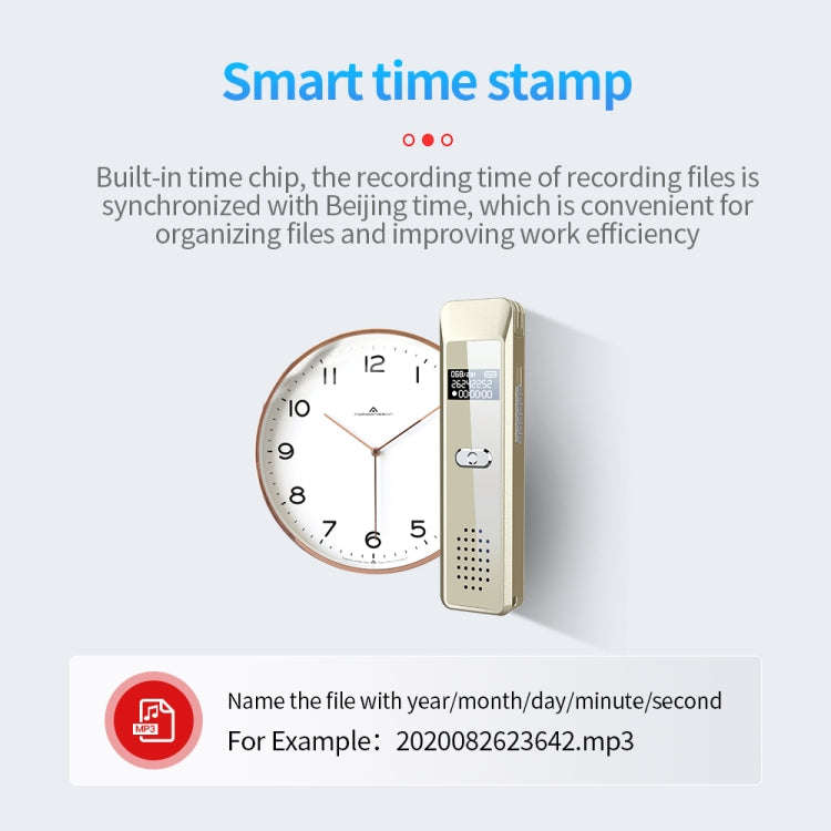 JNN Q7 Mini Portable Voice Recorder with OLED Screen, Memory:8GB(Gold)
