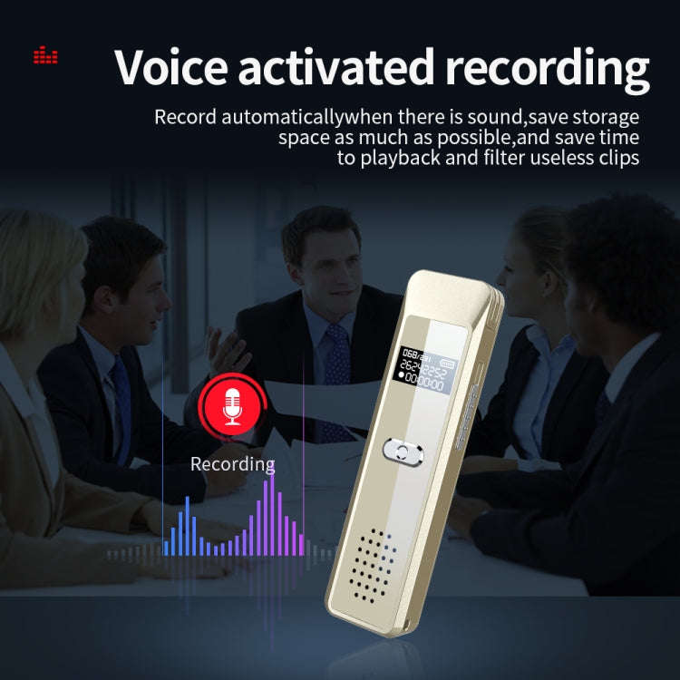 JNN Q7 Mini Portable Voice Recorder with OLED Screen, Memory:8GB(Gold)