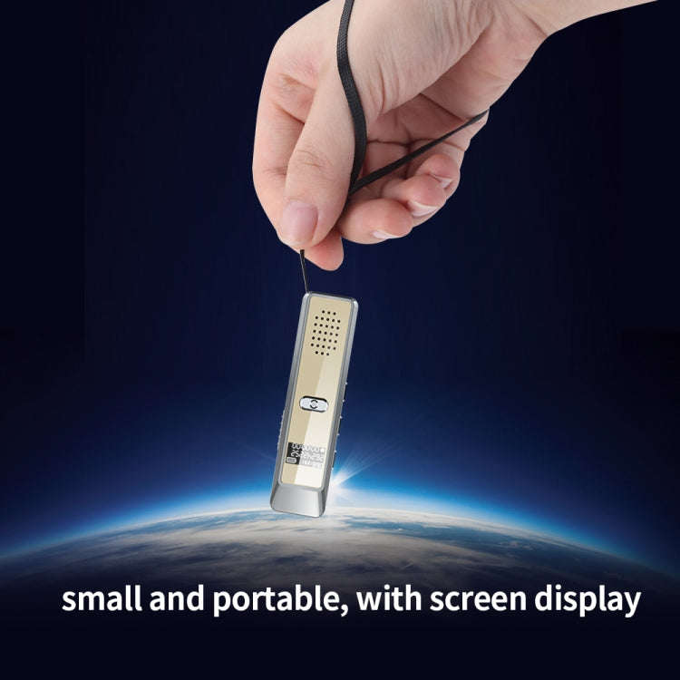 JNN Q7 Mini Portable Voice Recorder with OLED Screen, Memory:16GB(Grey+Gold)