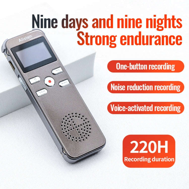 JNN X26 Mini Portable Voice Recorder with OLED Screen, Memory:8GB(Metal Gray)