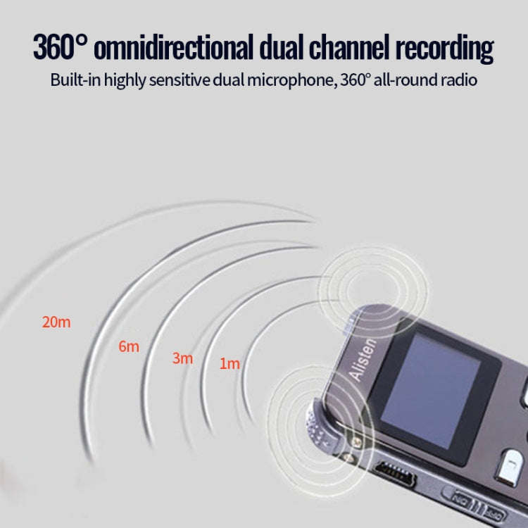JNN X26 Mini Portable Voice Recorder with OLED Screen, Memory:8GB(Metal Gray)
