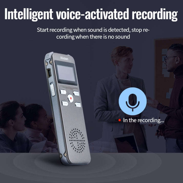 JNN X26 Mini Portable Voice Recorder with OLED Screen, Memory:8GB(Metal Gray)