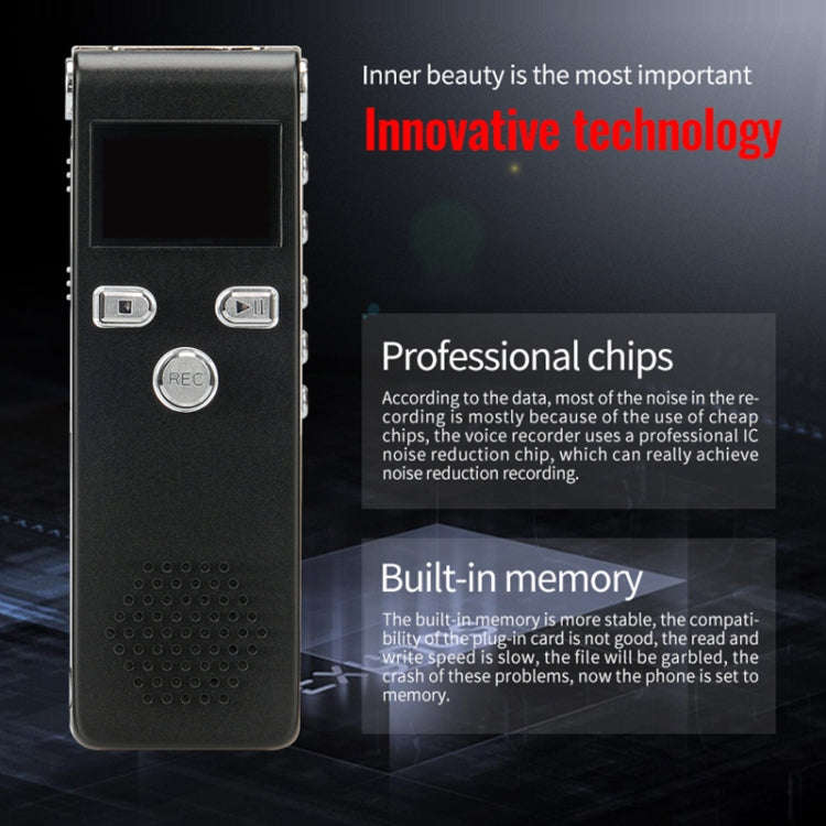 JNN X18 Mini Smart HD Noise Cancelling Voice Recorder, Memory:8GB(Black)