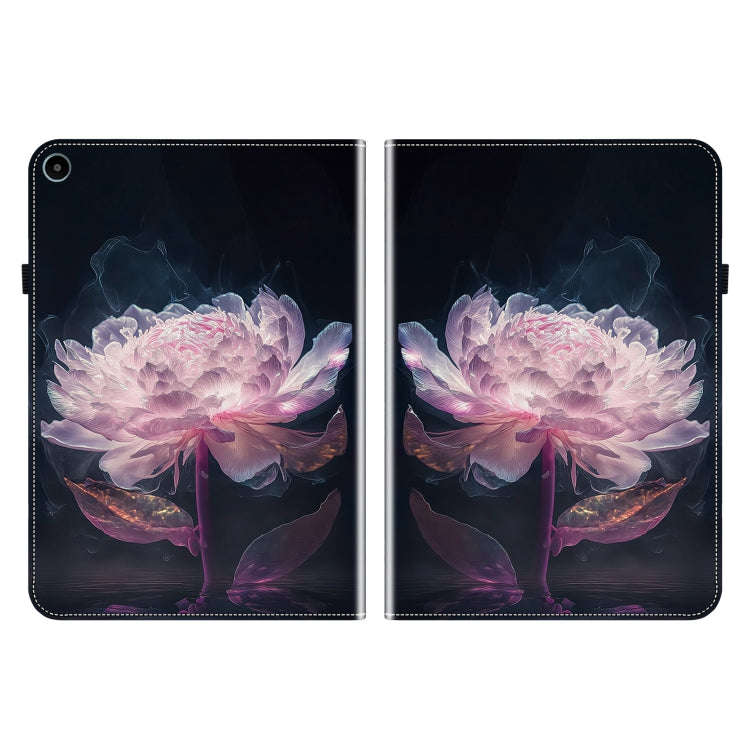 For Huawei MatePad SE 10.4 Crystal Texture Painted Leather Smart Tablet Case(Purple Peony)