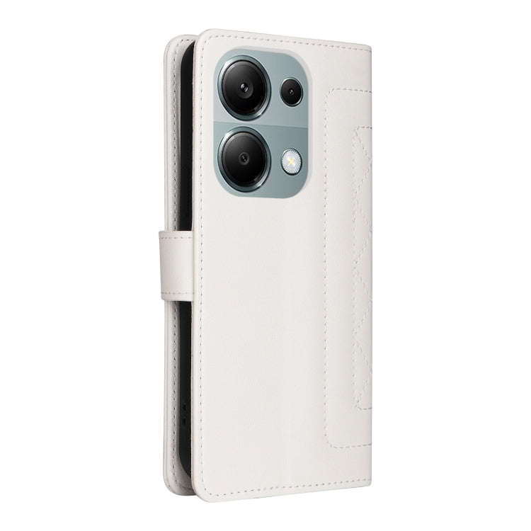 For Xiaomi Redmi Note 13 Pro 4G Diamond Lattice Leather Flip Phone Case(White)
