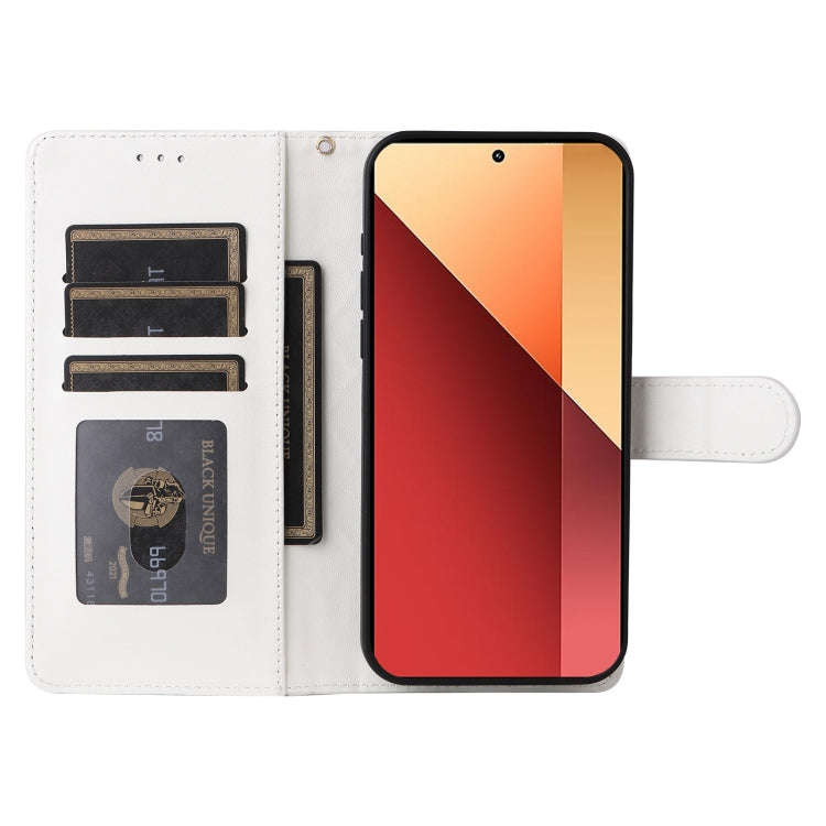 For Xiaomi Redmi Note 13 Pro 4G Diamond Lattice Leather Flip Phone Case(White)