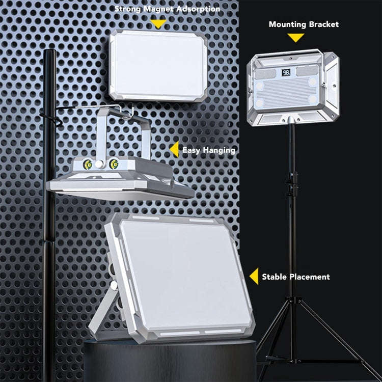 KXK-686 Multifunctional Work Light Portable Floodlight(Metal Silver)