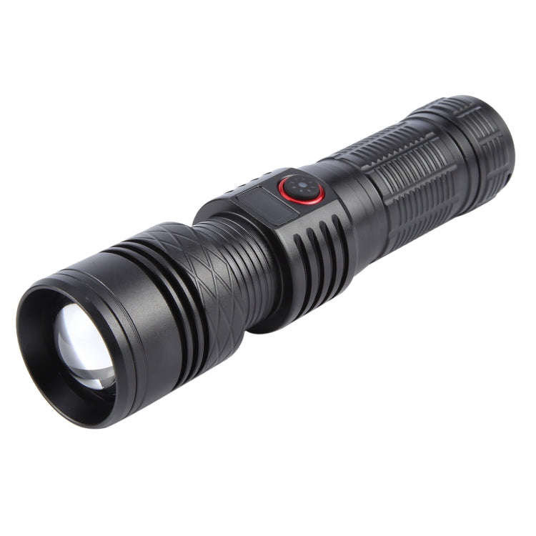 816 20W Spotlight 2000LM Telescopic Zoom LED Flashlight(Black)