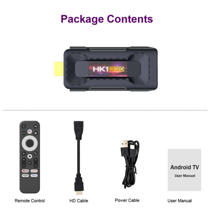 HK1 RBOX D8 RK3528 Android 13.0 Quad Core 8K HD Wifi6 Bluetooth TV Stick, RAM:4GB+32GB(US Plug)