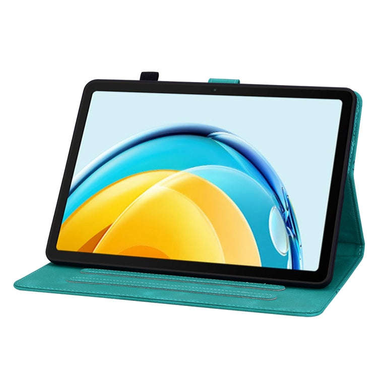 For Huawei MatePad SE 10.4 Lily Embossed Leather Tablet Case(Green)