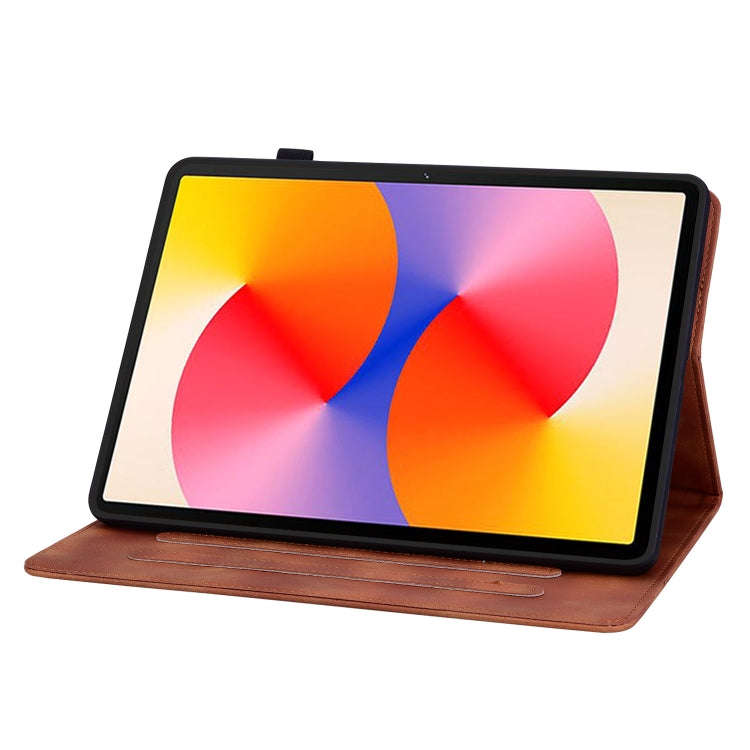 For Huawei MatePad SE 11 2024 Lily Embossed Leather Tablet Case(Brown)