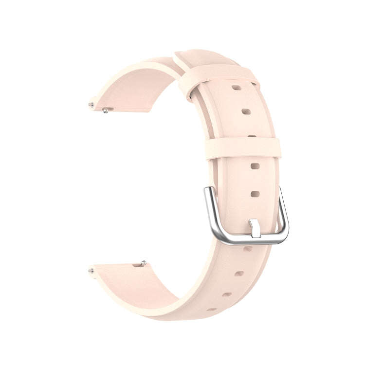 For Huawei Watch GT 2e 22mm Leather Watch Band with Round Tail Buckle(Light Pink)