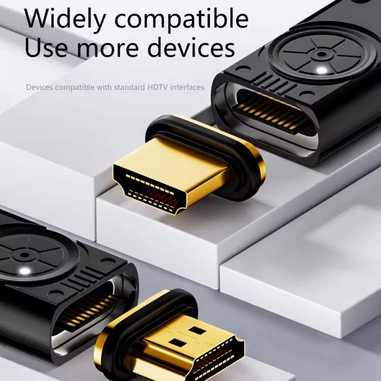 8K 60Hz HDTV to HDTV Side Bend Magnetic Converter(Black Left Bend)