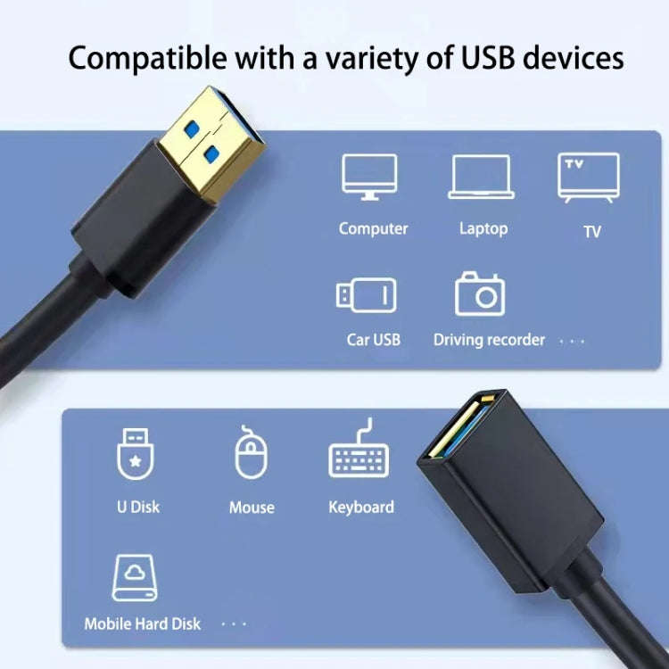 USB 3.0 Female To USB 3.0 Male PVC Cable, Length:0.3m(Black)