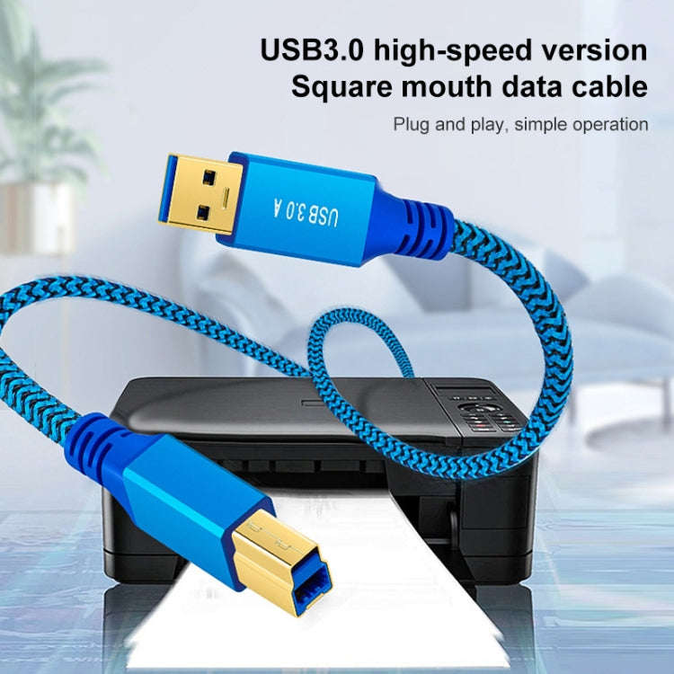 Printer / Hard Disk USB 3.0 A Male to B Male Connector Cable, Length:0.3m(Blue)