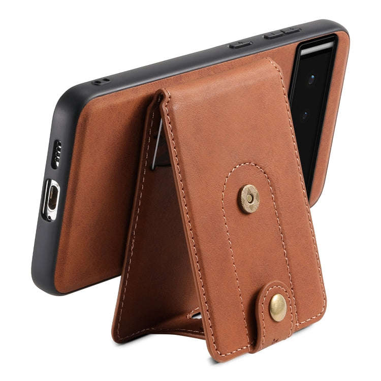 For Google Pixel 6 Denior D14 NK Retro Pattern MagSafe Magnetic Card Holder Leather Phone Case(Br...