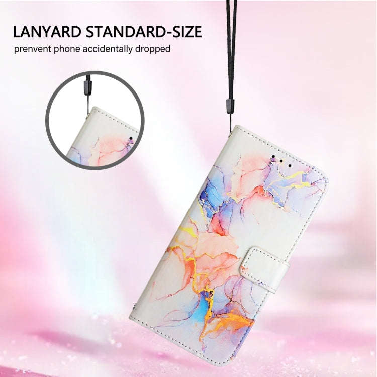 For TCL 50 5G PT003 Marble Pattern Flip Leather Phone Case(Galaxy Marble White)