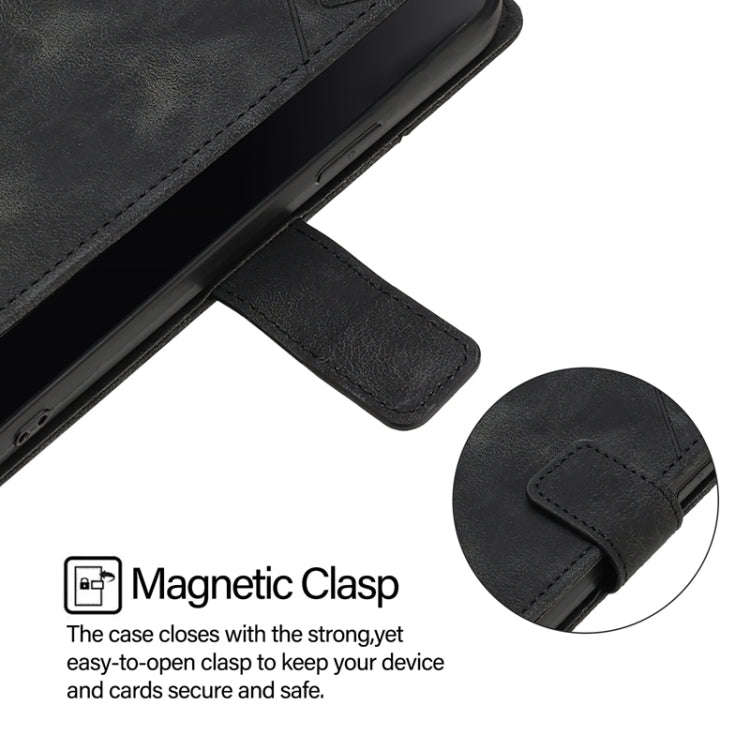 For Tecno Spark 10 Pro Magic Magenta Skin Feel Embossed Leather Phone Case(Black)
