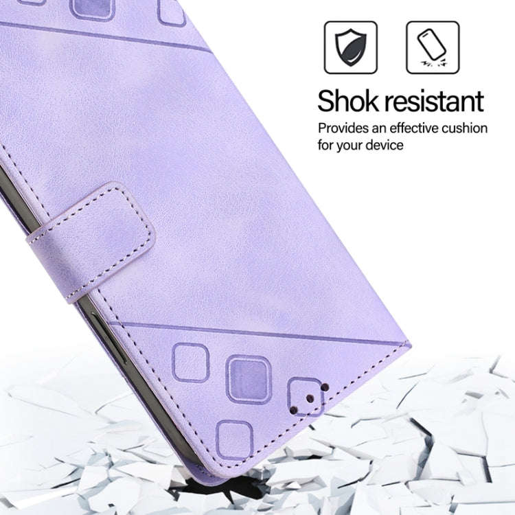 For Tecno Spark 10 Pro Magic Magenta Skin Feel Embossed Leather Phone Case(Light Purple)