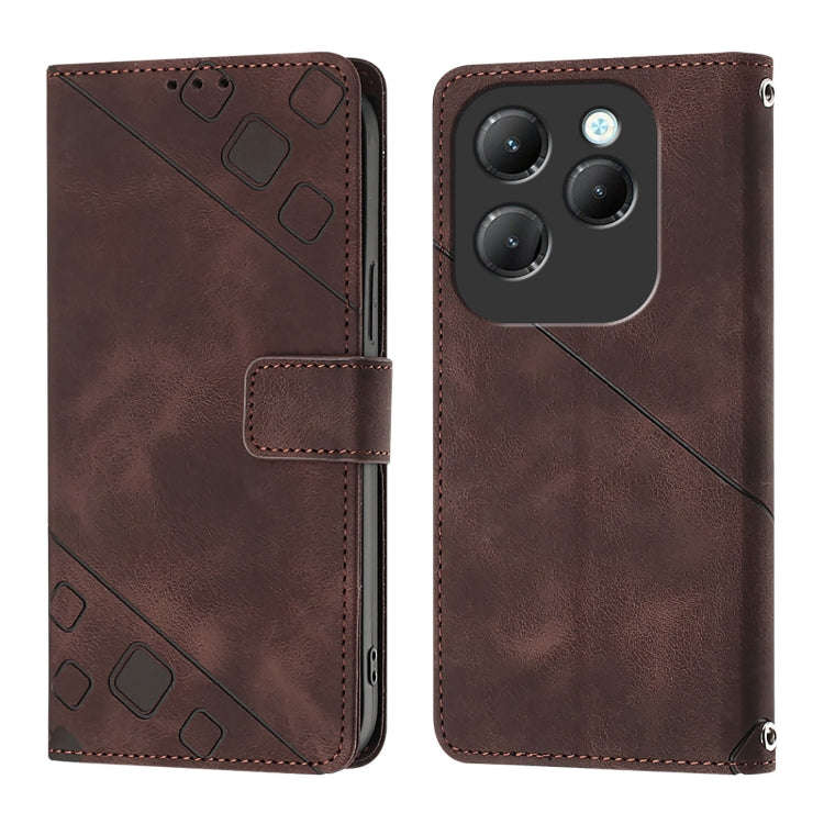 For Infinix Hot 40 / Hot 40 Pro Skin Feel Embossed Leather Phone Case(Brown)