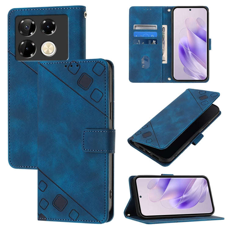 For Infinix Note 40 Pro 5G Skin Feel Embossed Leather Phone Case(Blue)