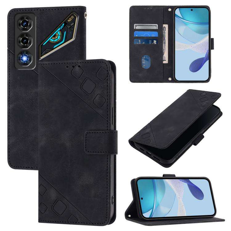 For ZTE nubia Neo 5 5G Skin Feel Embossed Leather Phone Case(Black)