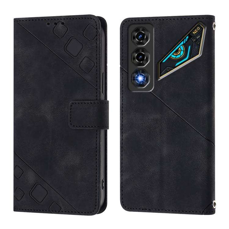 For ZTE nubia Neo 5 5G Skin Feel Embossed Leather Phone Case(Black)