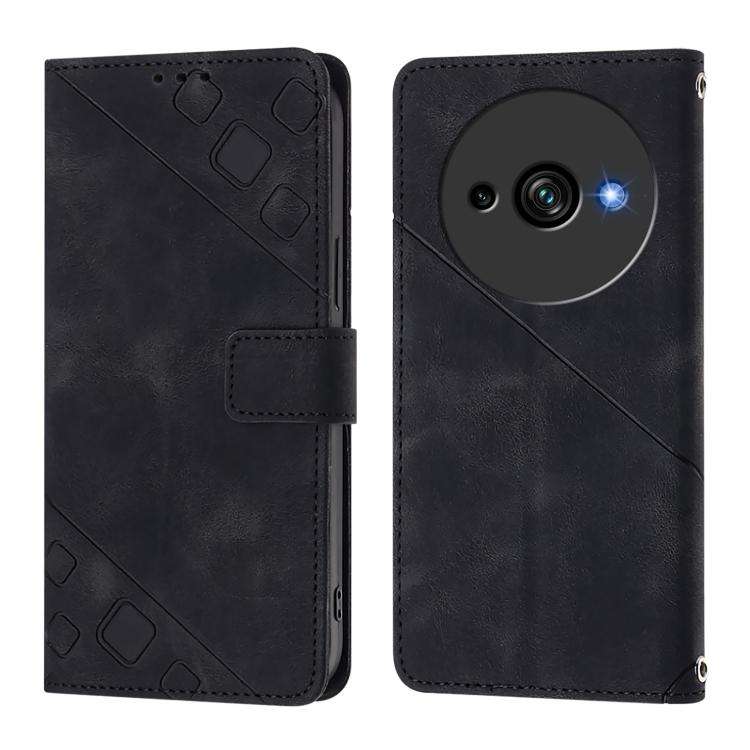 For Oukitel C59 / C59 Pro Skin Feel Embossed Leather Phone Case(Black)