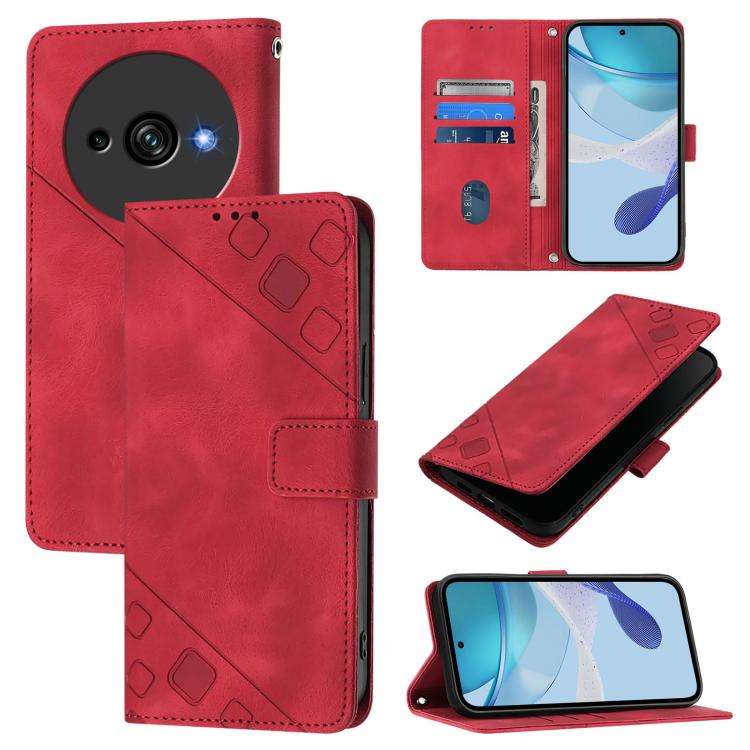 For Oukitel C59 / C59 Pro Skin Feel Embossed Leather Phone Case(Red)