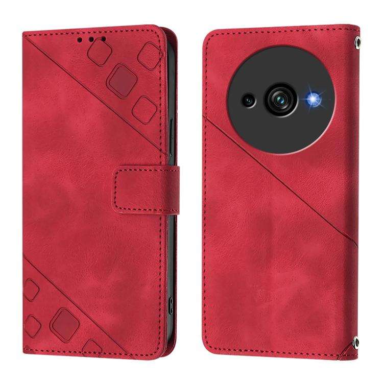 For Oukitel C59 / C59 Pro Skin Feel Embossed Leather Phone Case(Red)