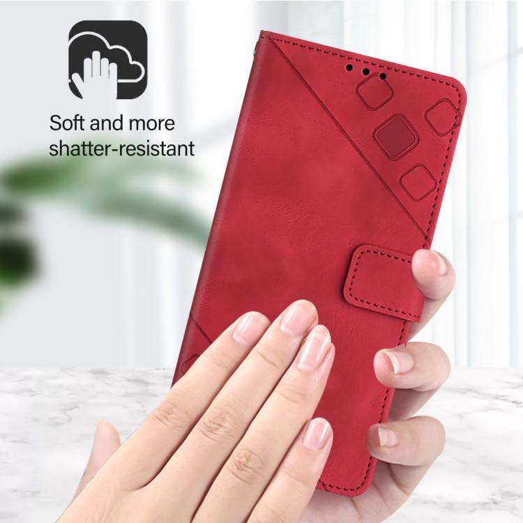 For Oukitel C59 / C59 Pro Skin Feel Embossed Leather Phone Case(Red)