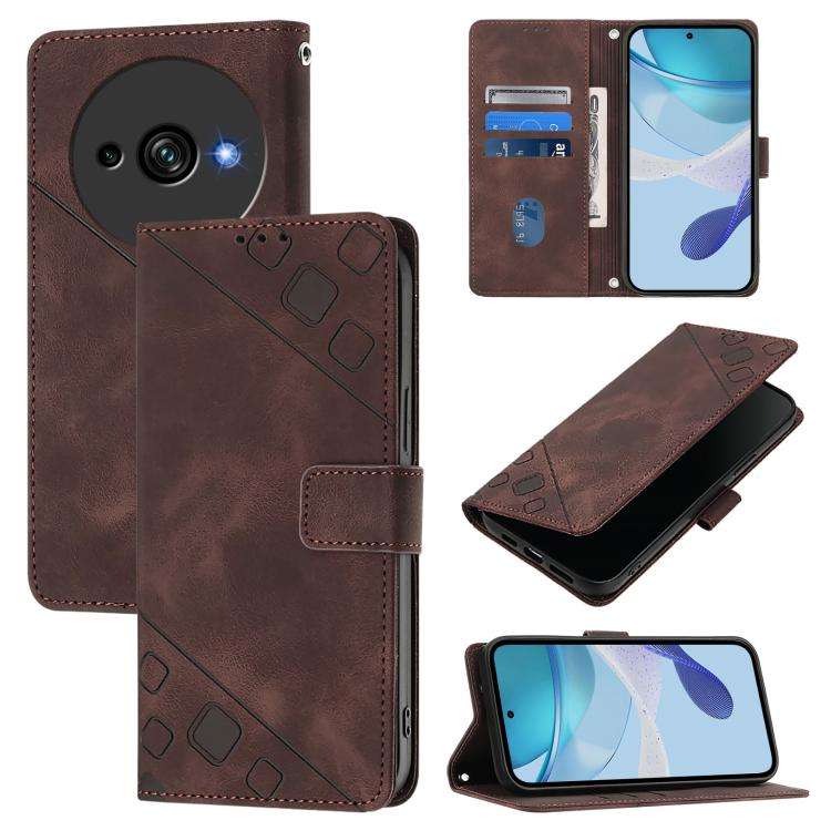 For Oukitel C59 / C59 Pro Skin Feel Embossed Leather Phone Case(Brown)