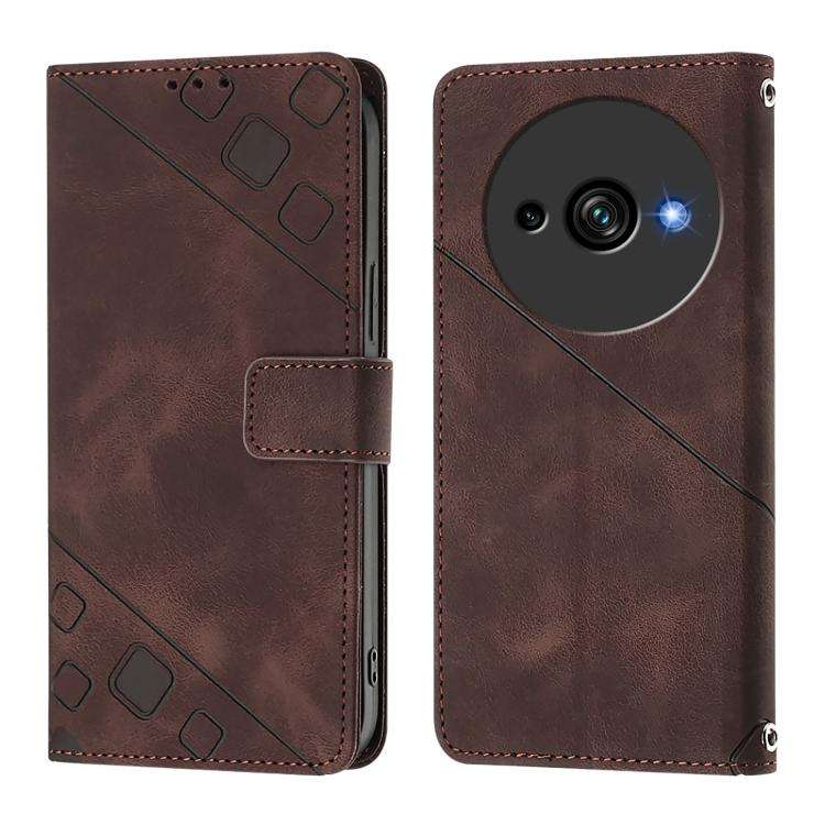 For Oukitel C59 / C59 Pro Skin Feel Embossed Leather Phone Case(Brown)