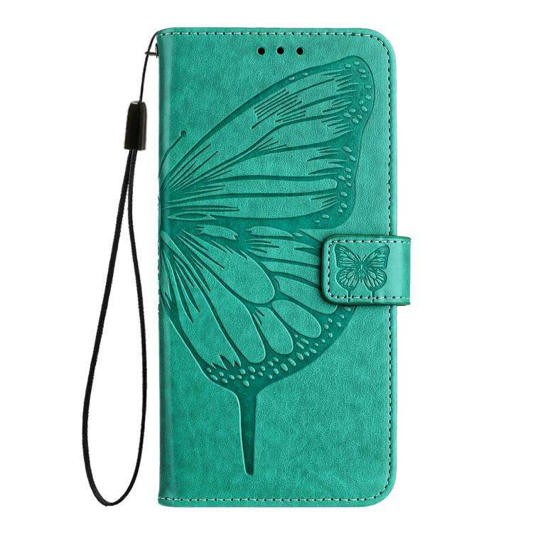 For Oukitel C59 / C59 Pro Embossed Butterfly Leather Phone Case(Green)