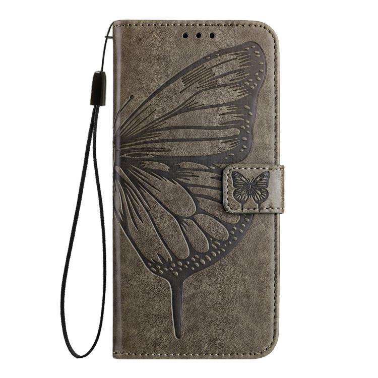 For ZTE nubia Neo 5 5G Embossed Butterfly Leather Phone Case(Grey)