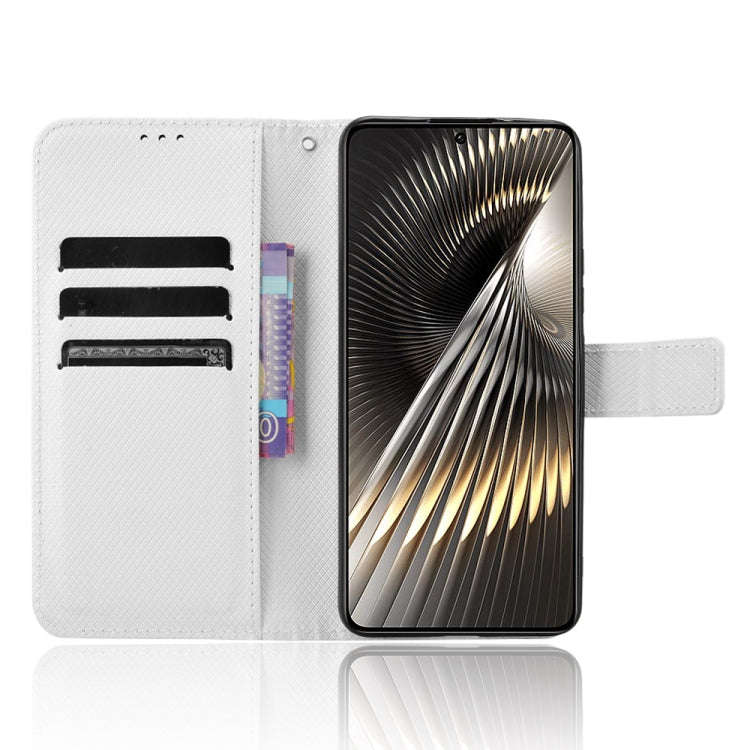 For Xiaomi Redmi Turbo 3 5G Diamond Texture Leather Phone Case(White)