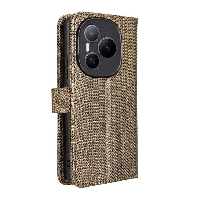 For Honor Power 5G Diamond Texture Leather Phone Case(Brown)