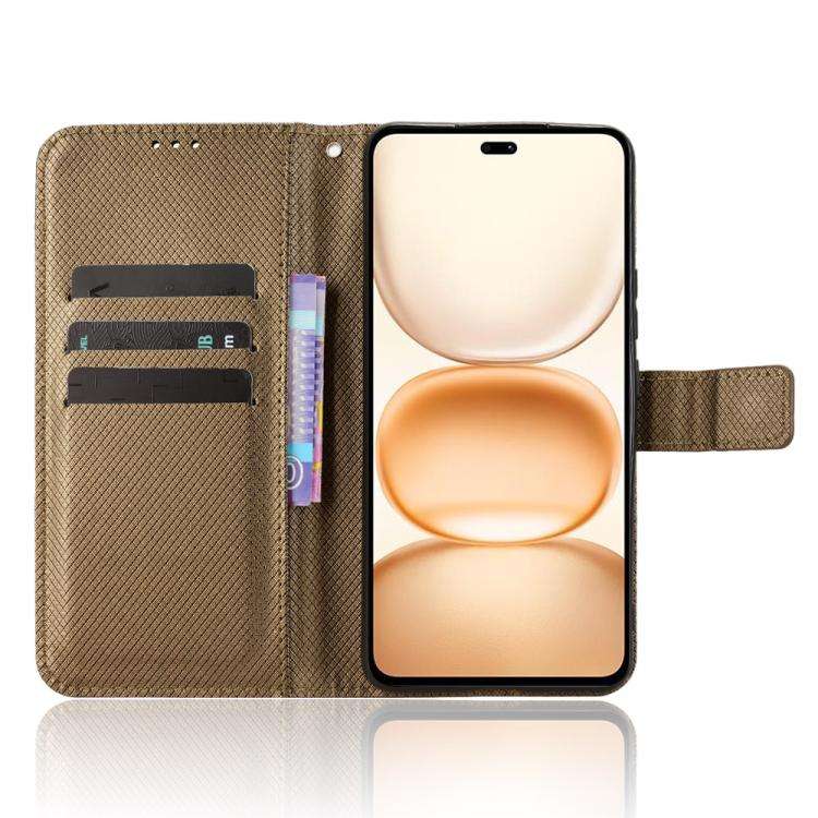 For Honor Power 5G Diamond Texture Leather Phone Case(Brown)