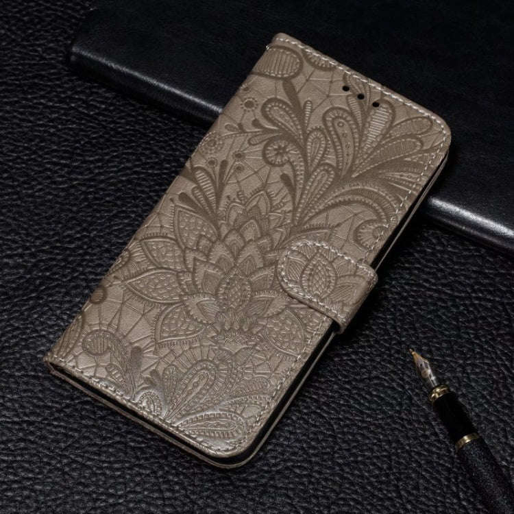 For Xiaomi Redmi A3 Lace Flower Embossing Flip Leather Phone Case(Grey)