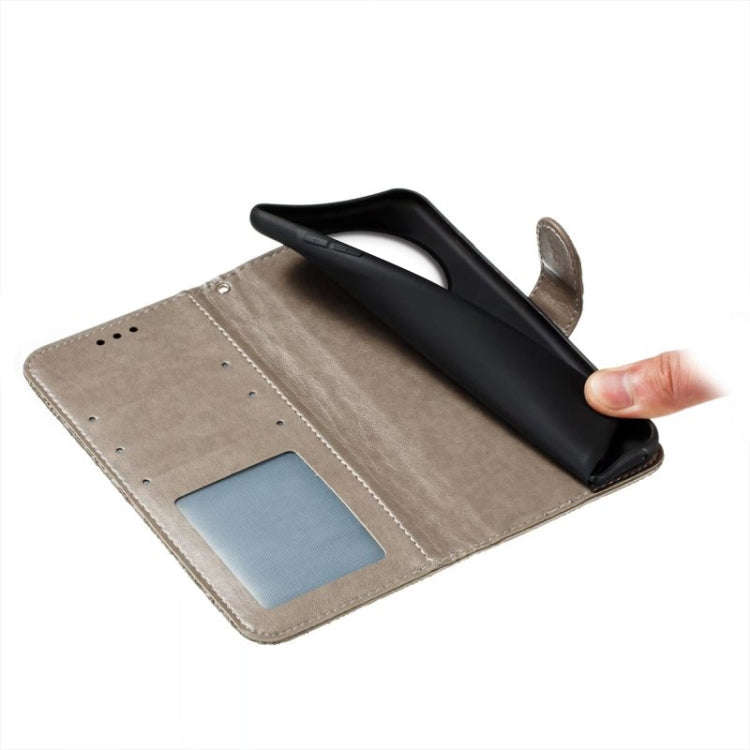 For Xiaomi Redmi A3 Lace Flower Embossing Flip Leather Phone Case(Grey)