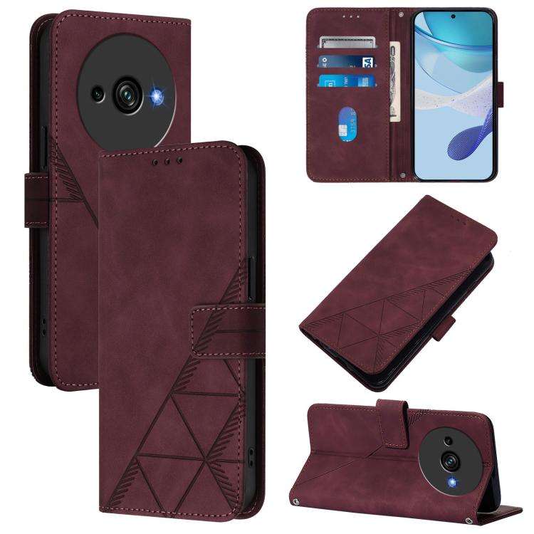 For Oukitel C59 / C59 Pro Crossbody 3D Embossed Flip Leather Phone Case(Wine Red)