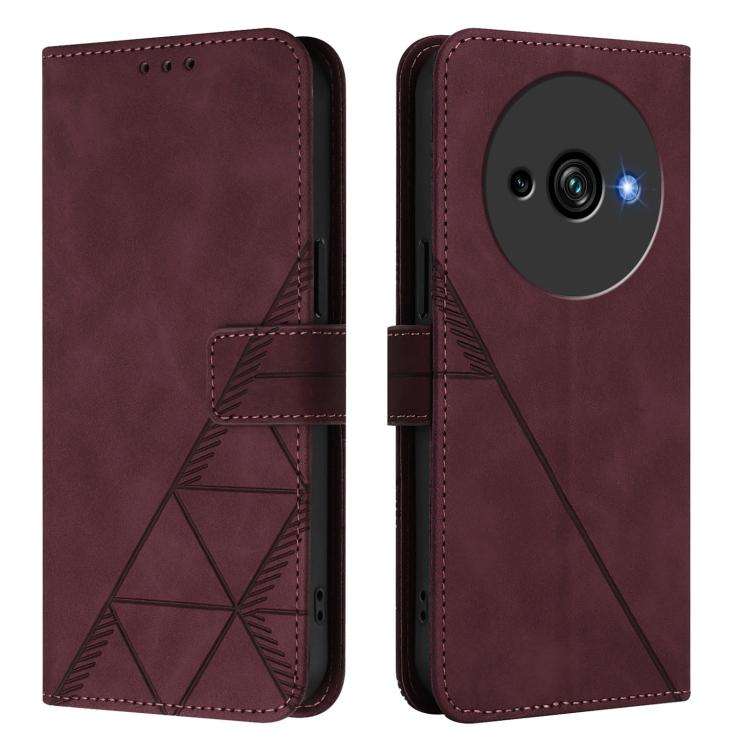 For Oukitel C59 / C59 Pro Crossbody 3D Embossed Flip Leather Phone Case(Wine Red)