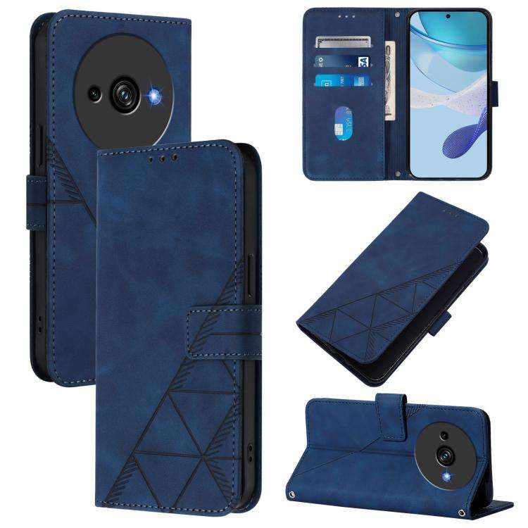 For Oukitel C59 / C59 Pro Crossbody 3D Embossed Flip Leather Phone Case(Blue)
