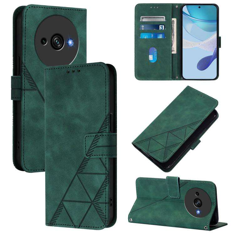 For Oukitel C59 / C59 Pro Crossbody 3D Embossed Flip Leather Phone Case(Green)
