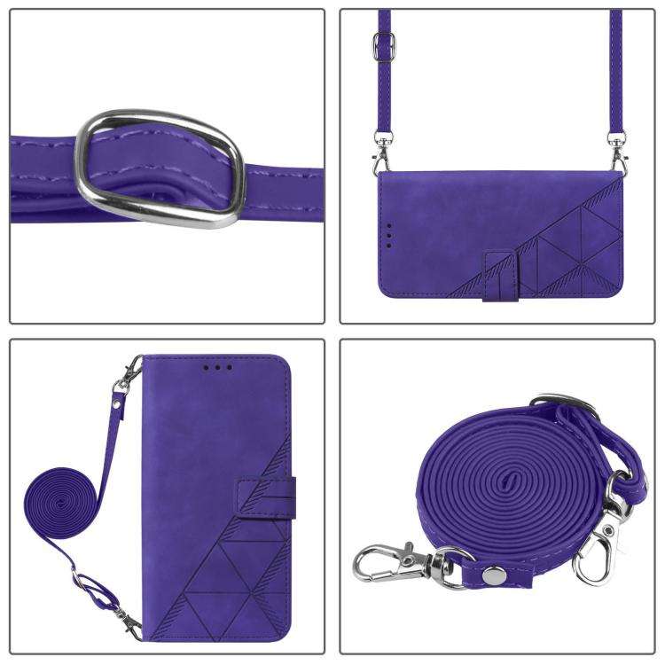 For Oukitel C59 / C59 Pro Crossbody 3D Embossed Flip Leather Phone Case(Purple)