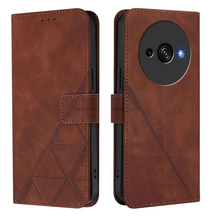 For Oukitel C59 / C59 Pro Crossbody 3D Embossed Flip Leather Phone Case(Brown)