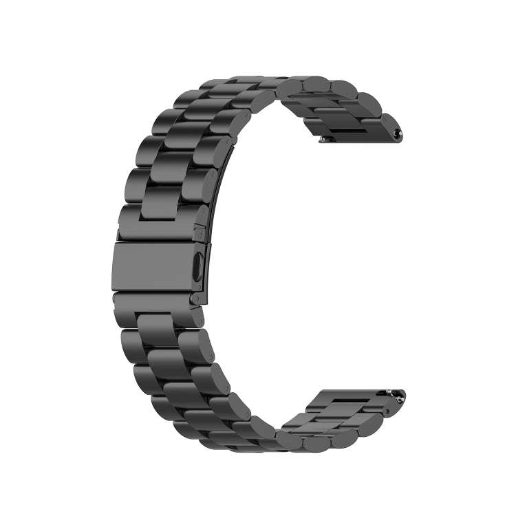 For Galaxy Watch 3 41mm Three Stainless Steel Watch Band, Size: 20mm(Black)